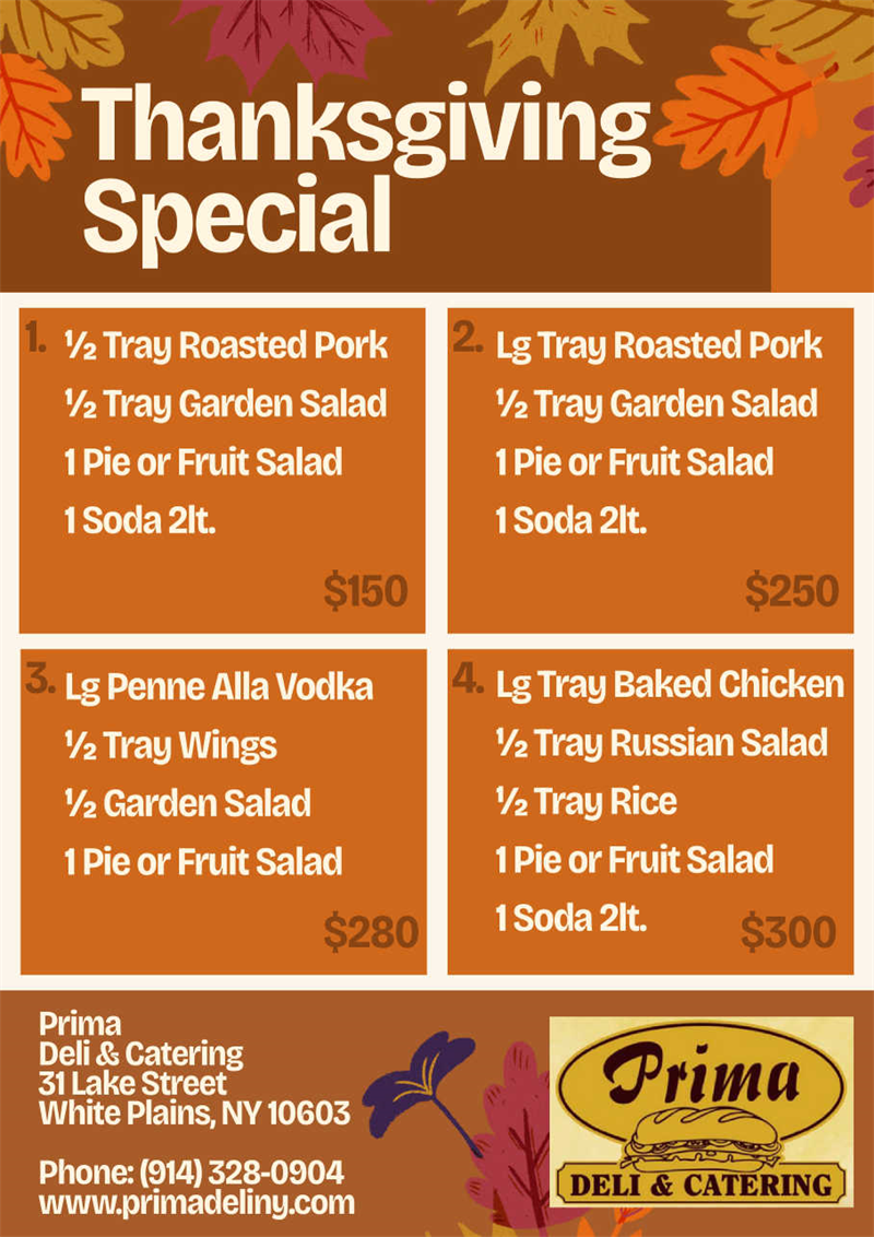 Thanksgiving Special Menu